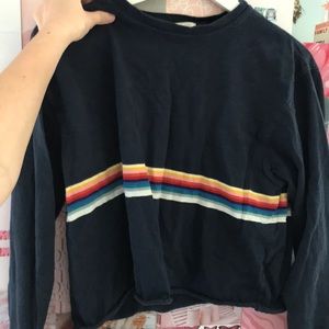 Brandy Melville Navy Acacia Rainbow Long Sleeve